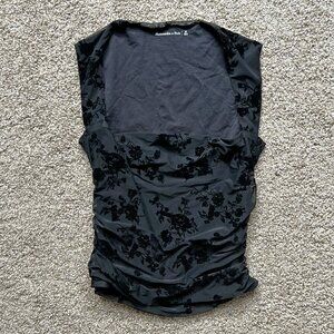 Abercrombie & Fitch Sleeveless Floral Velvet Whimsigoth Cinched Top Size M